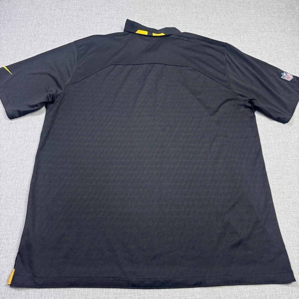 Nike Pittsburgh Steelers Polo Shirt Mens Large Black NFL Football Team Apparel